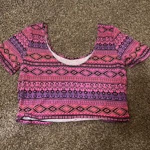 Aztec Print Crop Top